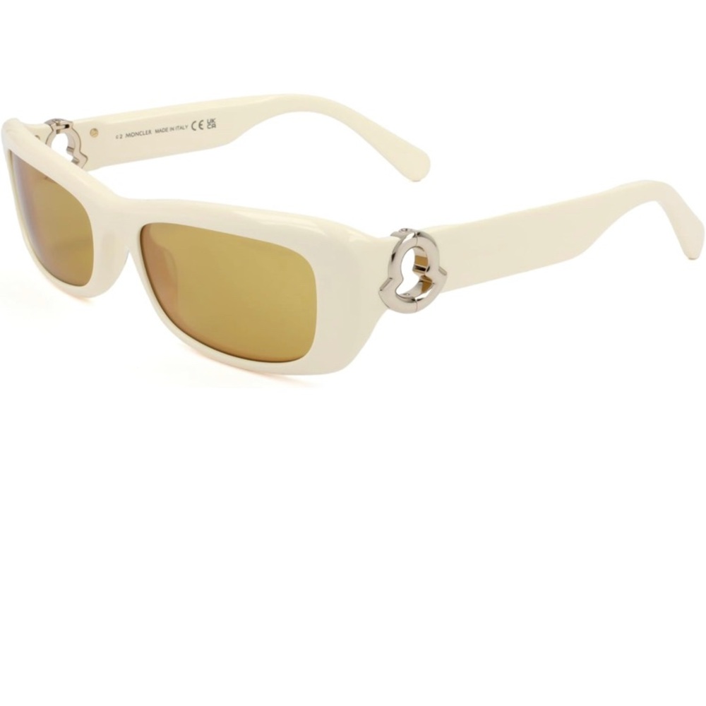 Cream Sunglasses with Gold Lenses